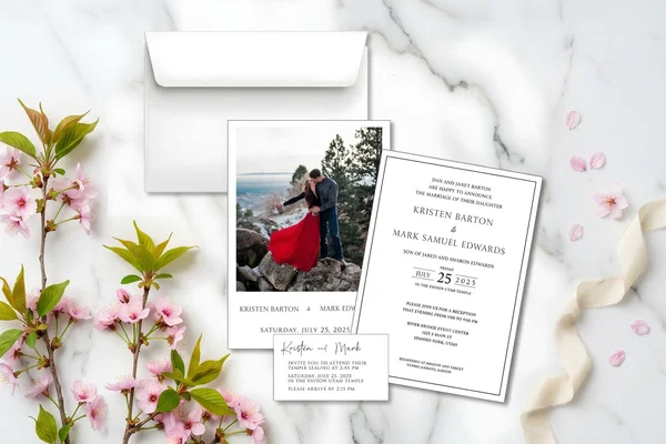 Custom Latter-day Saint Wedding Invitations design example 4