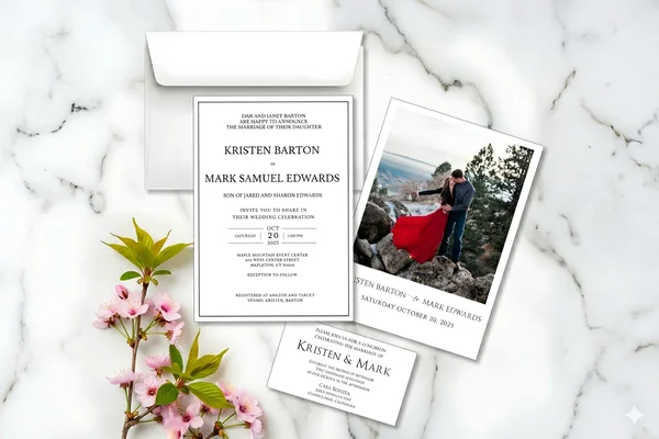 LDS Wedding Invitation Wording Guide design example 4