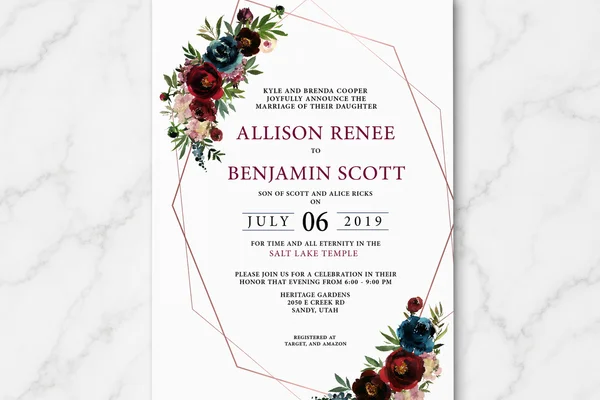 Wedding Invitation Envelope Printing design example 2