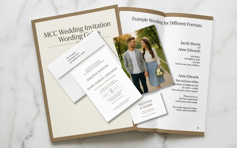 MCC Wedding Invitations LDS wedding invitation wording templates for Utah temple sealings and receptions