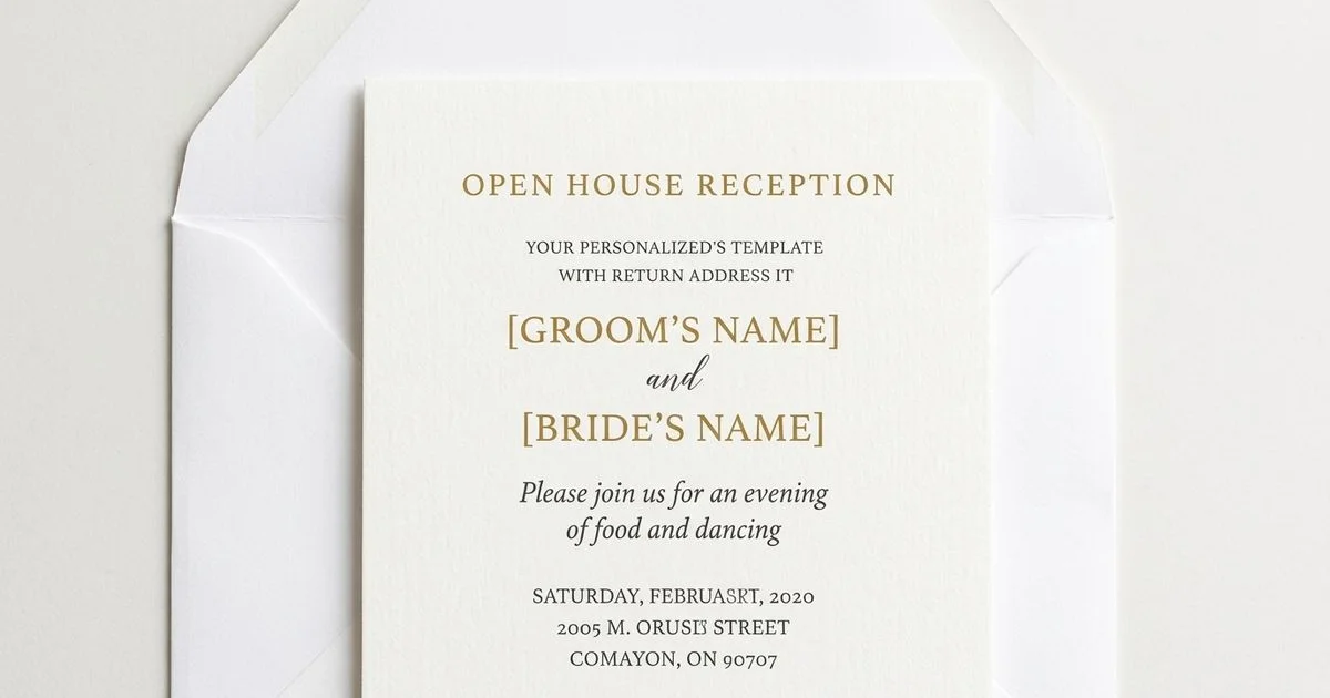 Open house invitation wording examples and templates for Latter-day Saint wedding celebrations