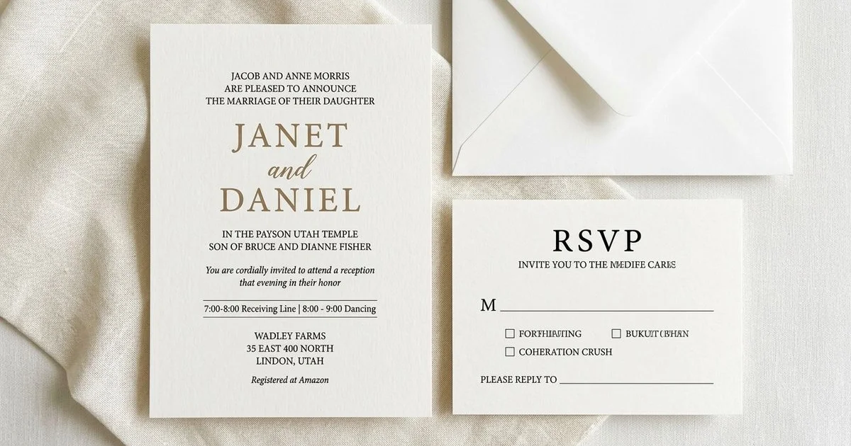 RSVP card wording examples and templates for Latter-day Saint wedding invitations